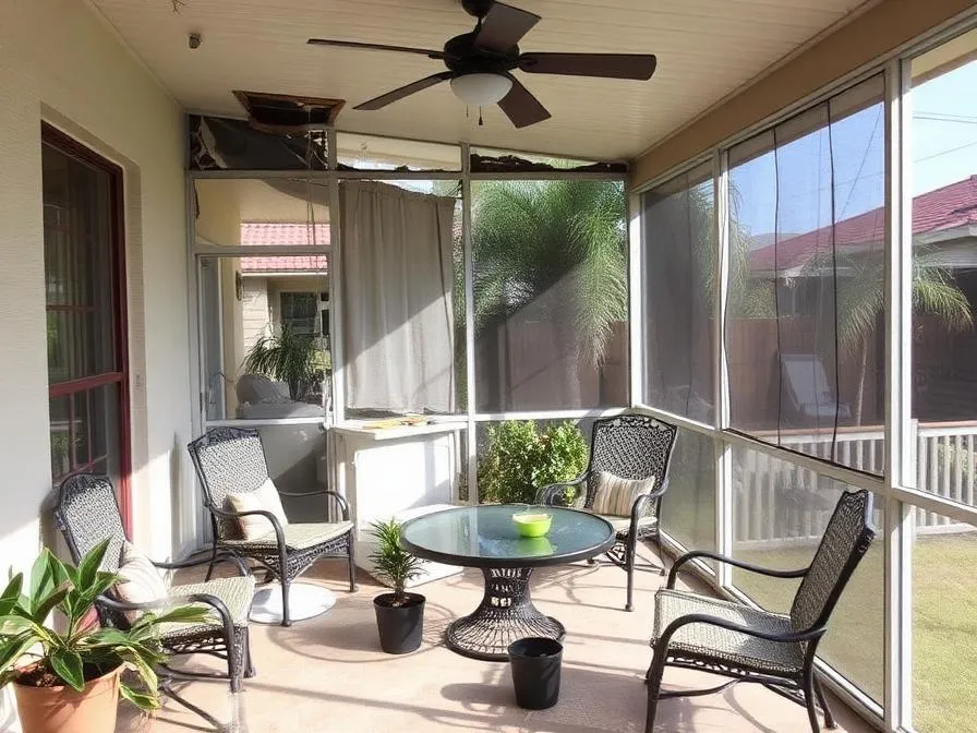 Screened patio and lanai on a Jacksonville, FL home
