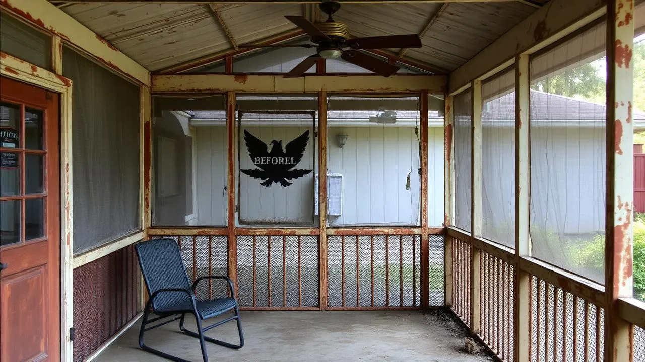 Restored screened porch on a Greater Jacksonville, FL home, ready for the fall and winter months